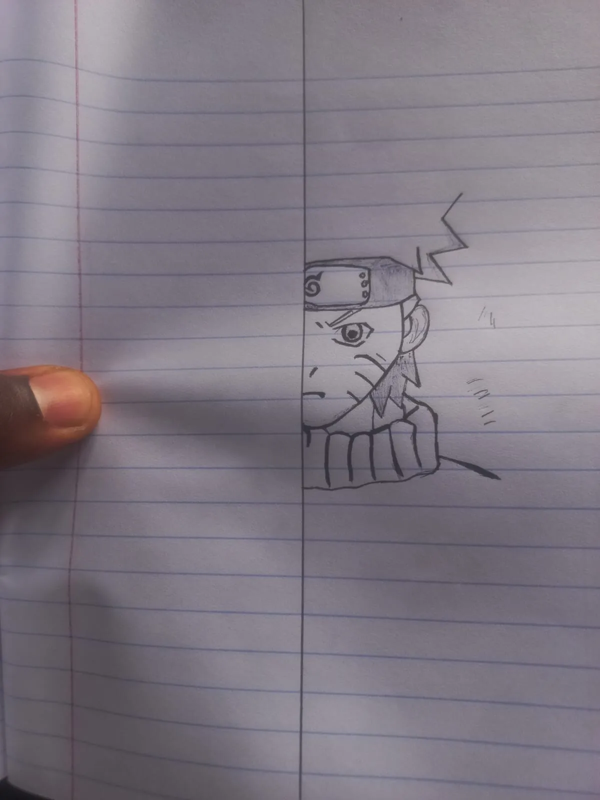 An early, unfinished sketch drawn in a university lecture notebook